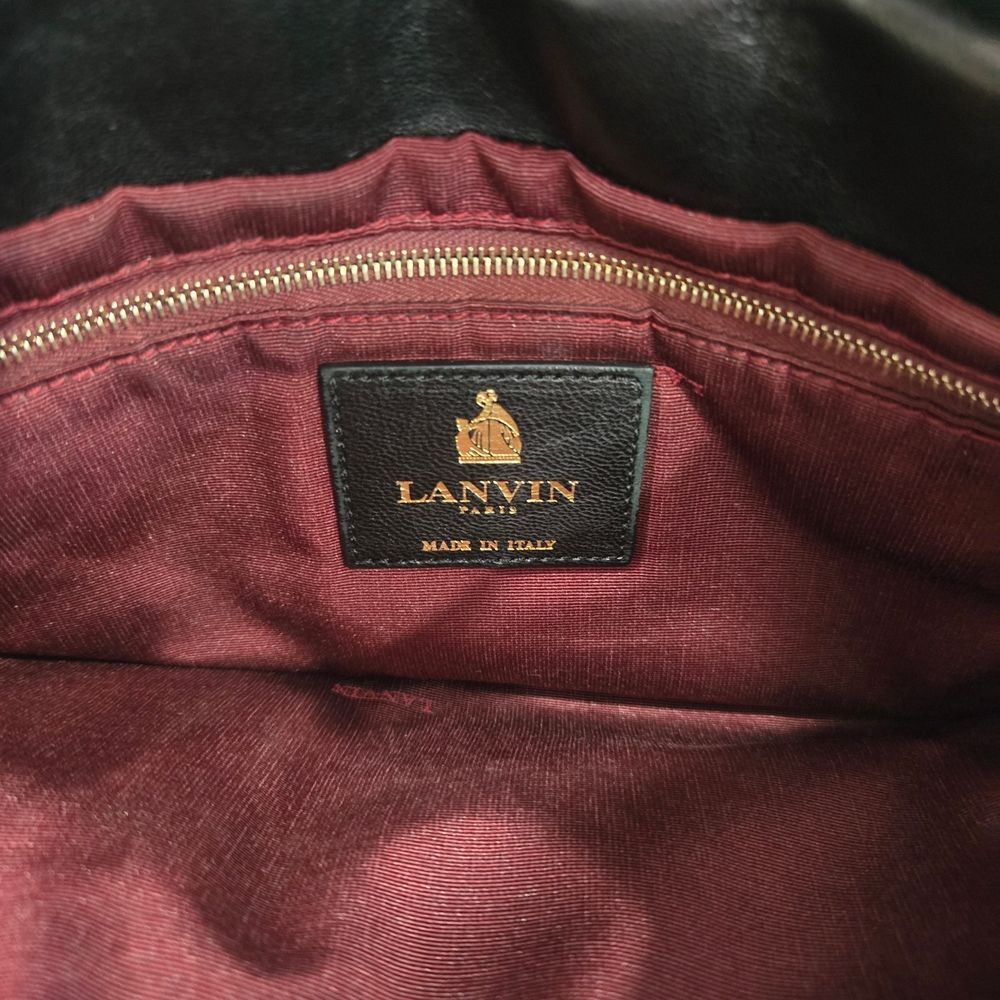 🐢 LANVIN Lambskin Quilted Medium Sugar Flap Shoulder Bag - Picture 8 of 17